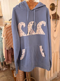 Handmade Waves Hoodie in Blue