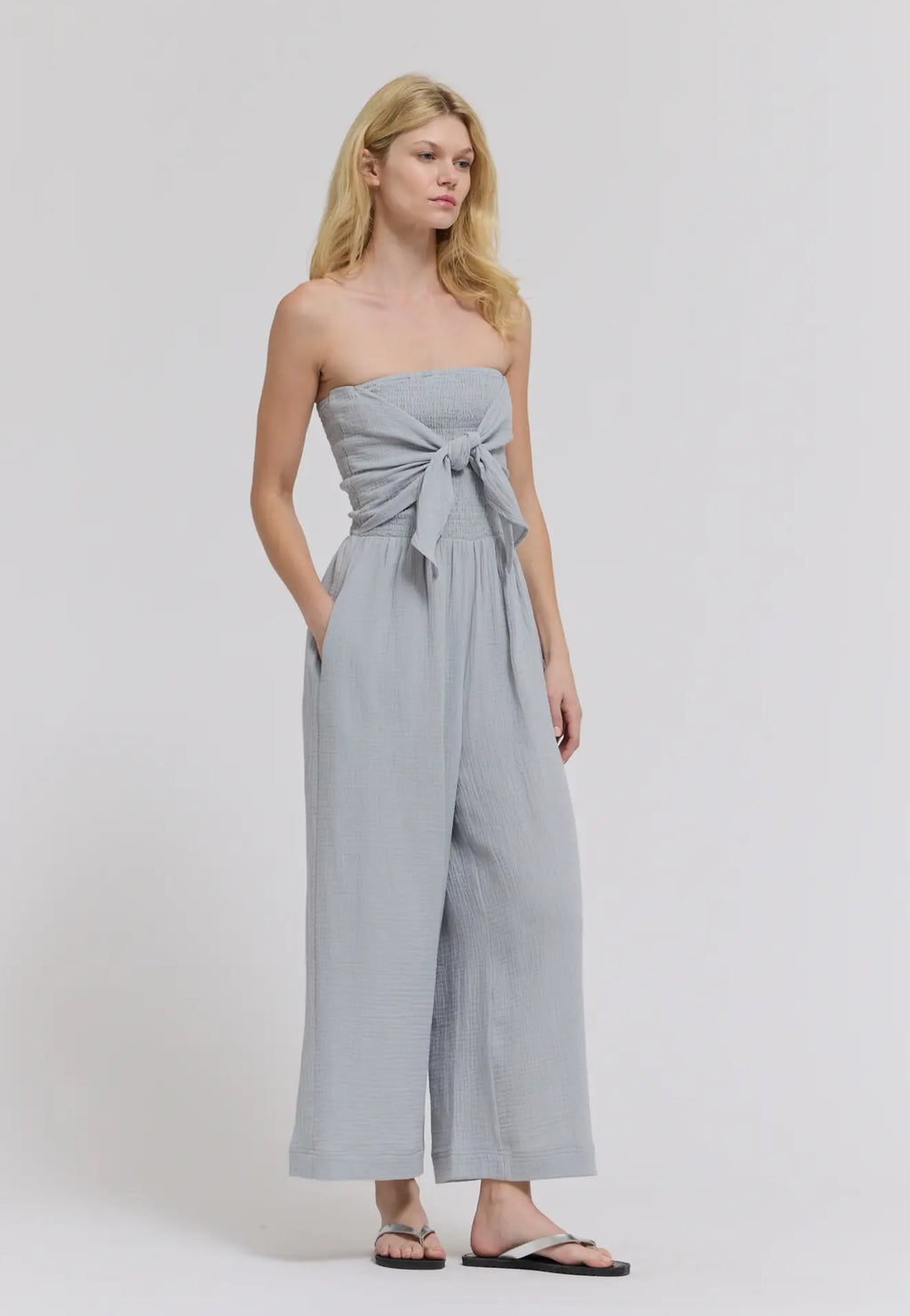 Ocean Blue Gauze Jumper