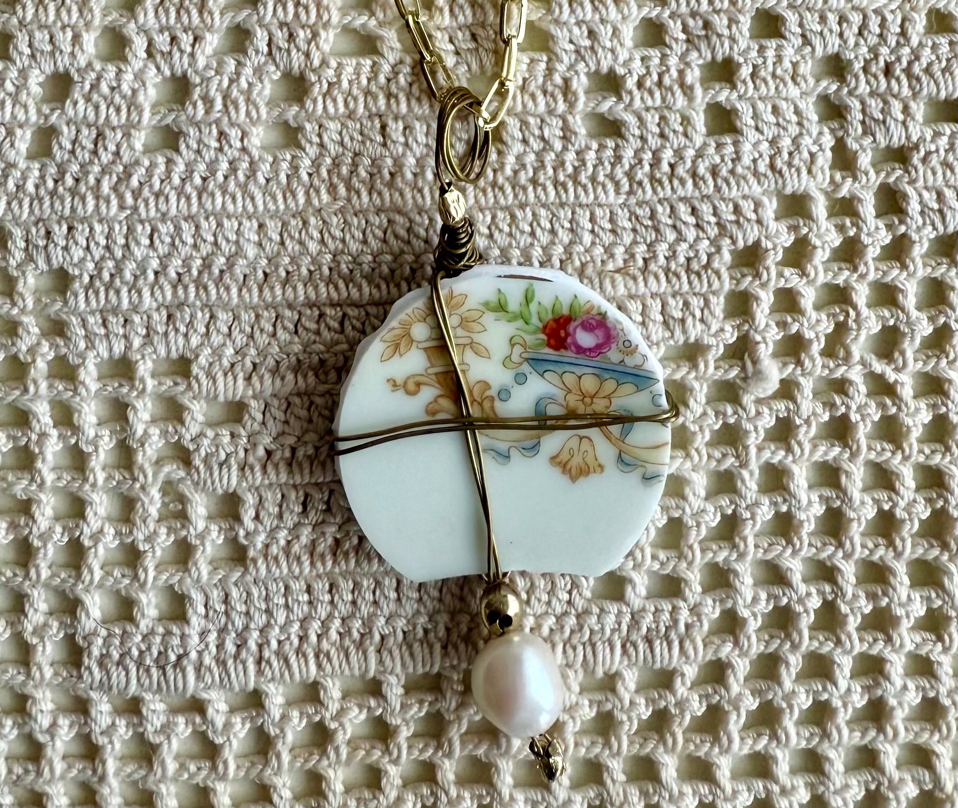 Handmade Vintage China necklace