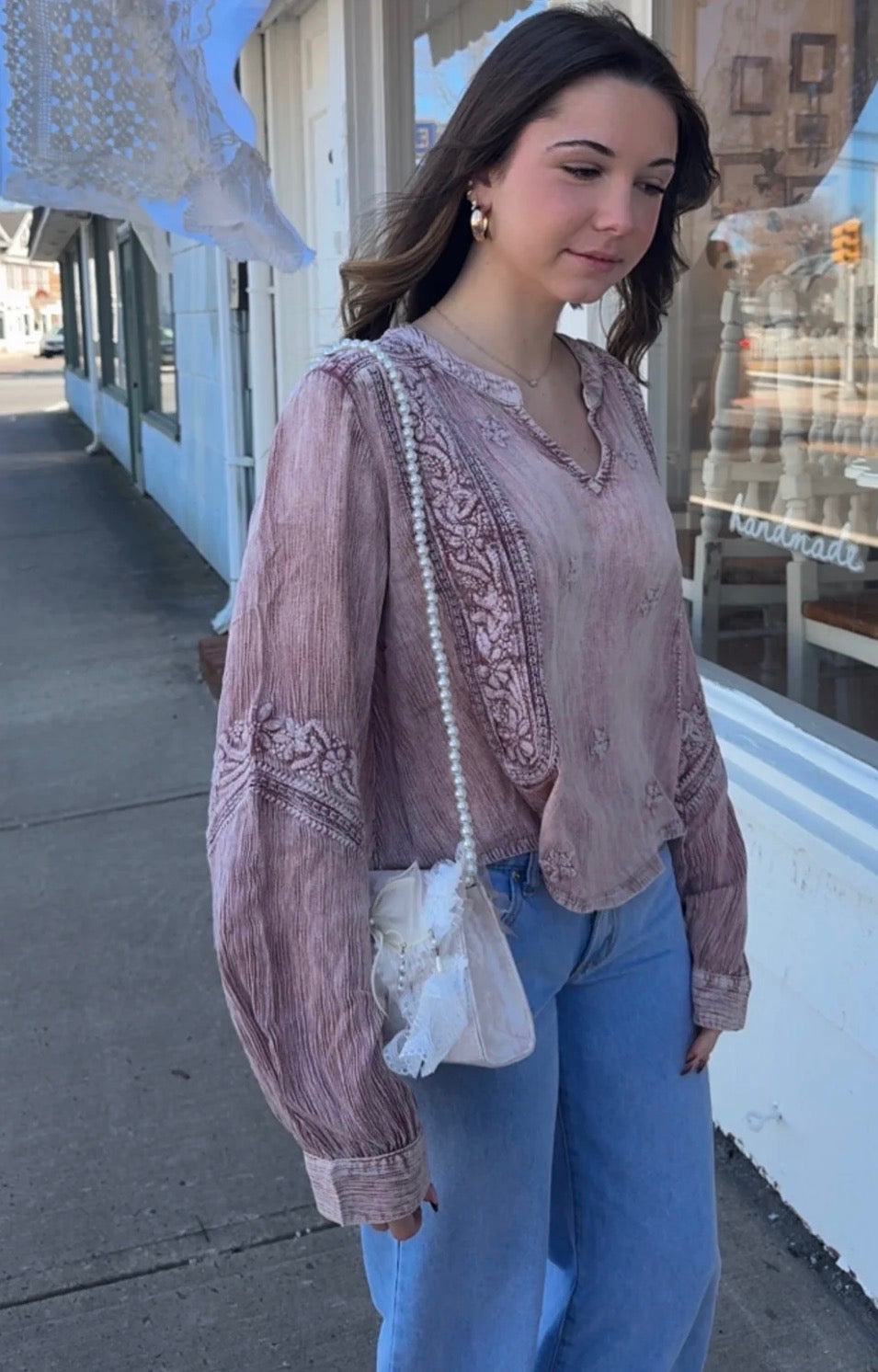 Blush Embroidered Top