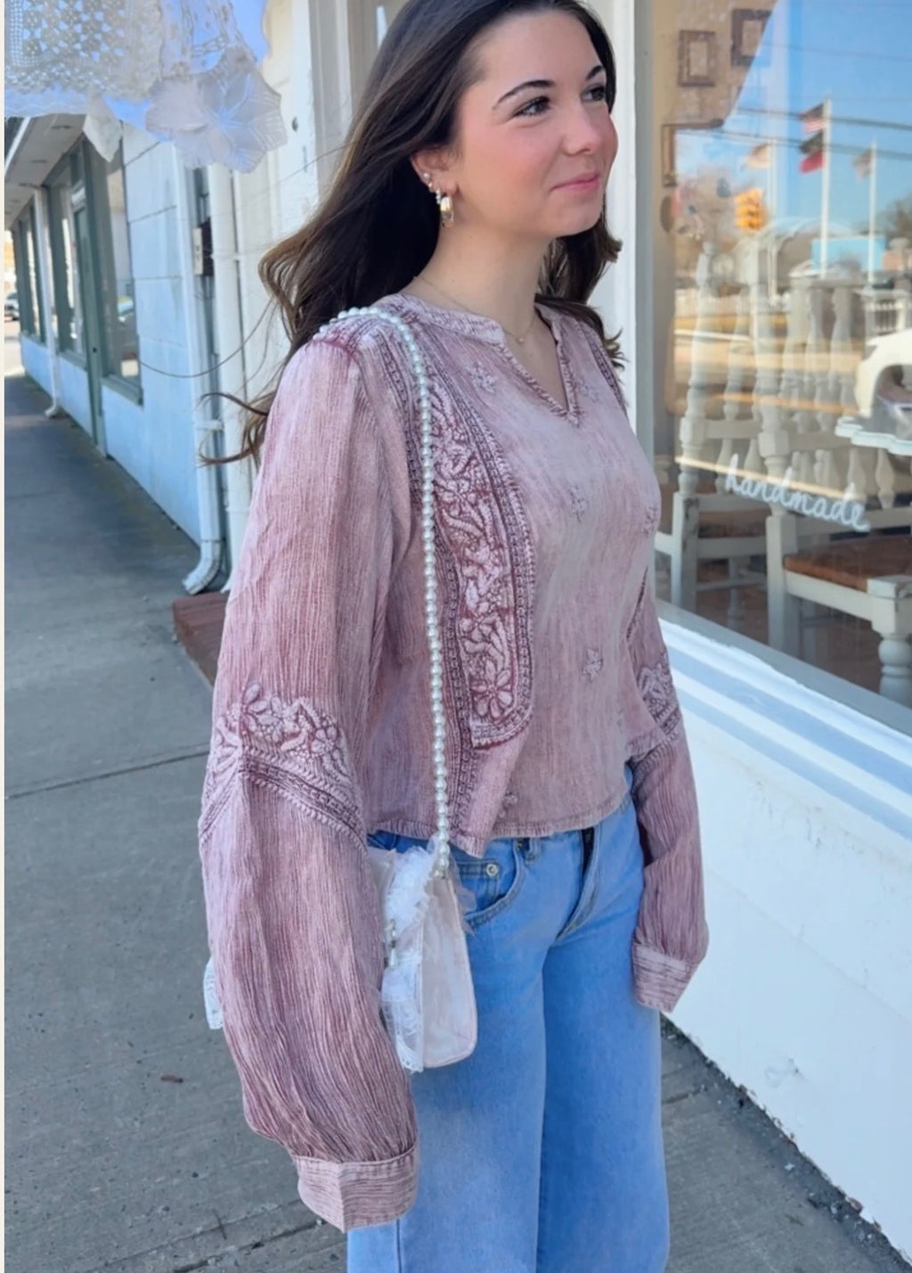 Blush Embroidered Top