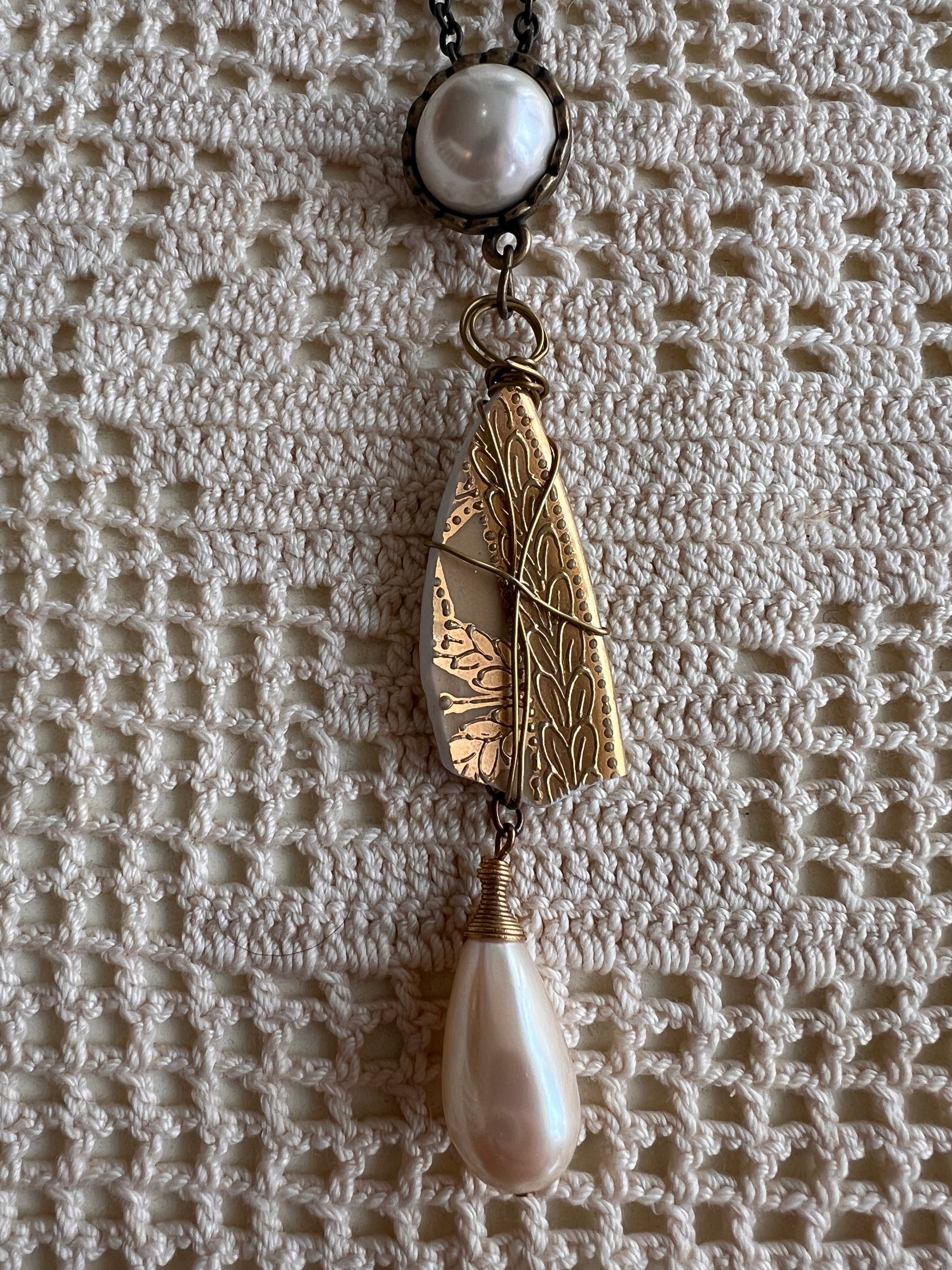 Vintage China and Pearl Necklace