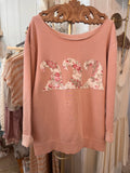 Handmade Waves Sweatshirt in Blush Pink