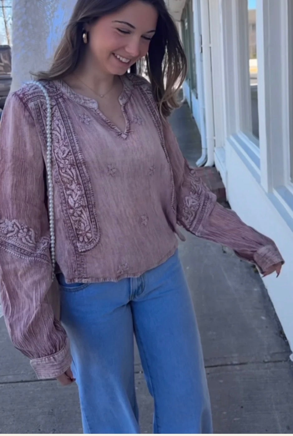 Blush Embroidered Top
