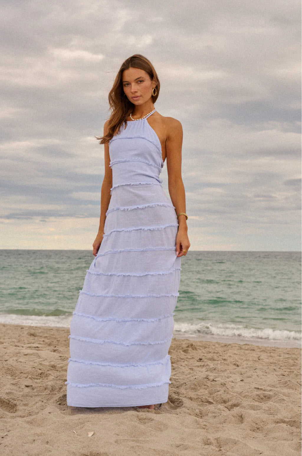 Sea Blue Fringe Dress
